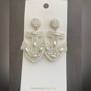 J Crew Pearl Anchor Earrings